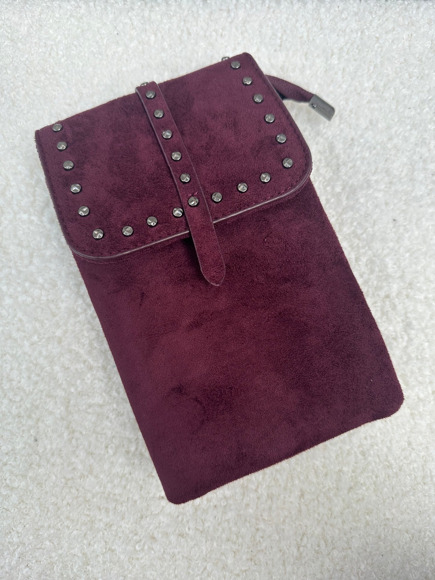 Handtasje Suede Studs | Bordeaux