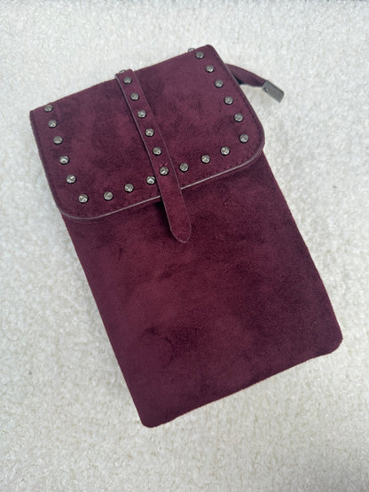 Handtasje Suede Studs | Bordeaux