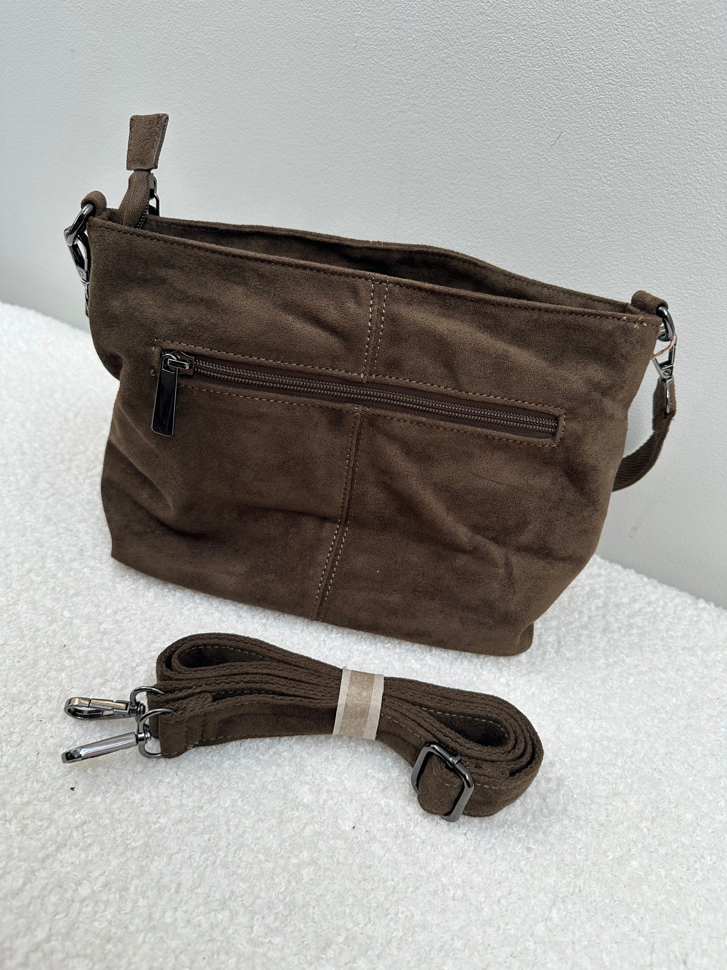 Handtas Suede Basic | Kaki