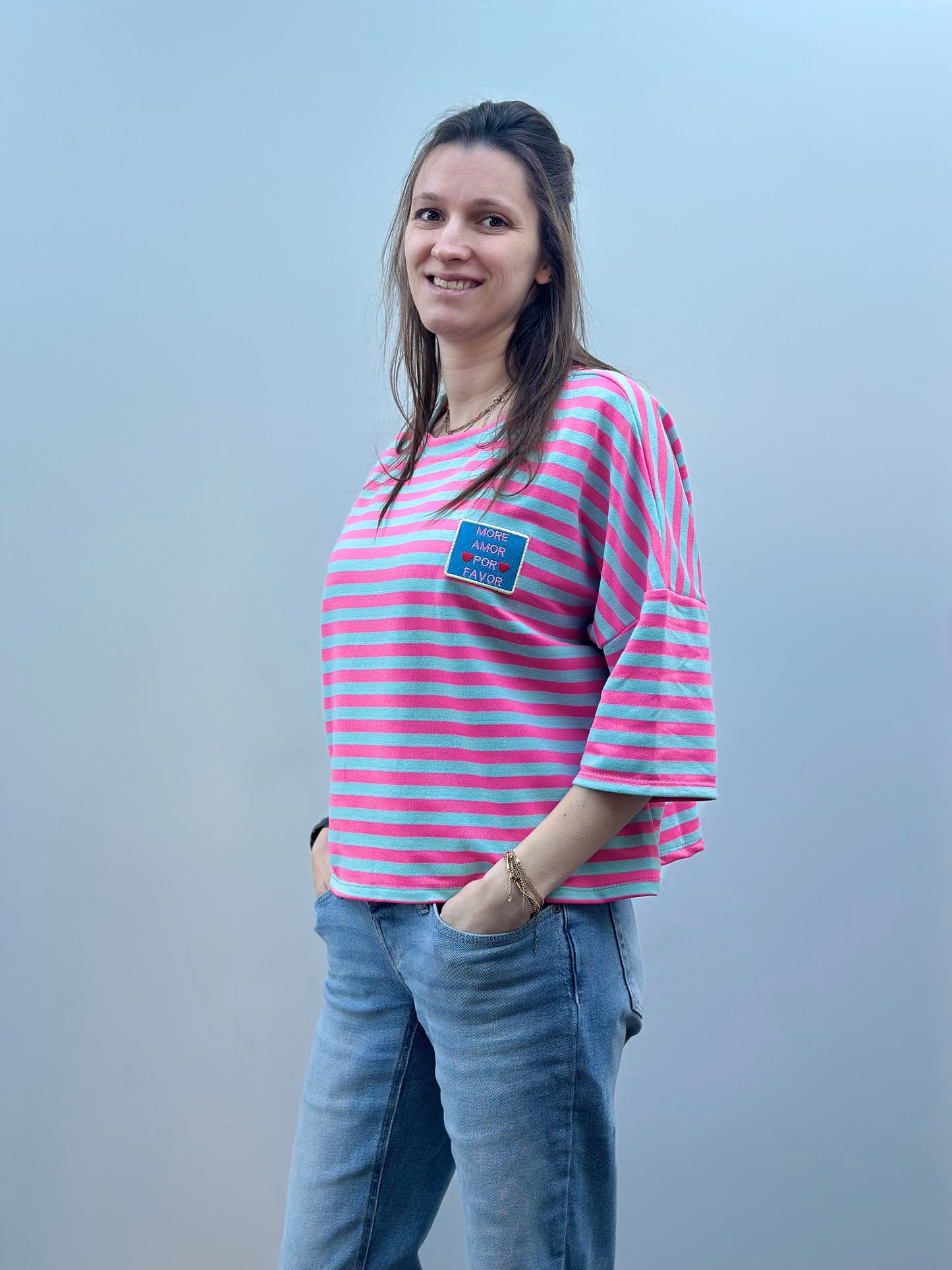 Flo t-shirt | Roos - Turquoise