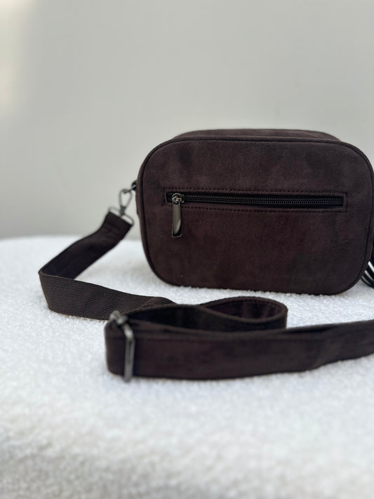 Suede handbag | Bruin