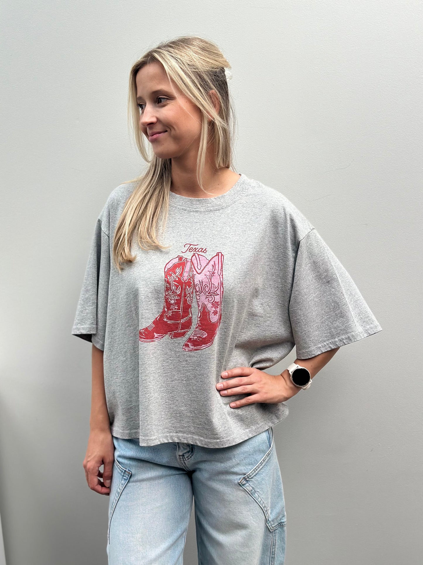 Texas T-shirt | Lichtgrijs