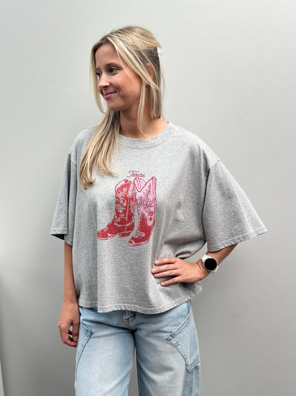 Texas T-shirt | Lichtgrijs
