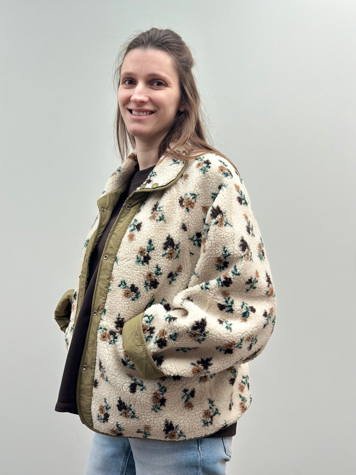 Sia Jacket | Flowers kaki