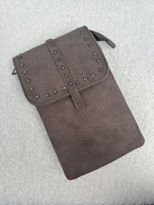 Handtasje Suede Studs | Taupe