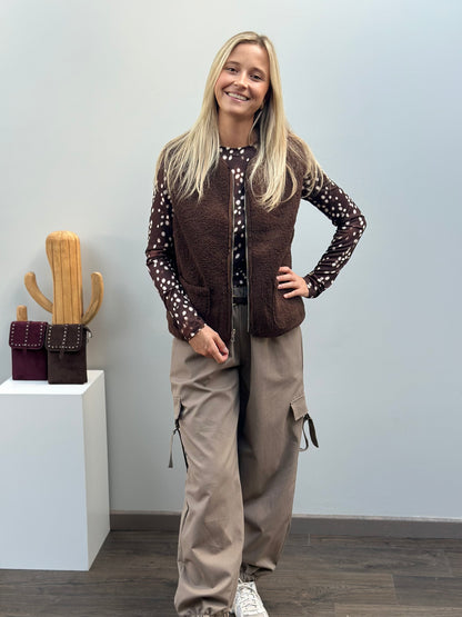 Keyla Gilet Reversible | Bruin