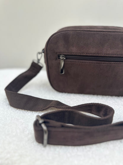 Suede handbag | Taupe