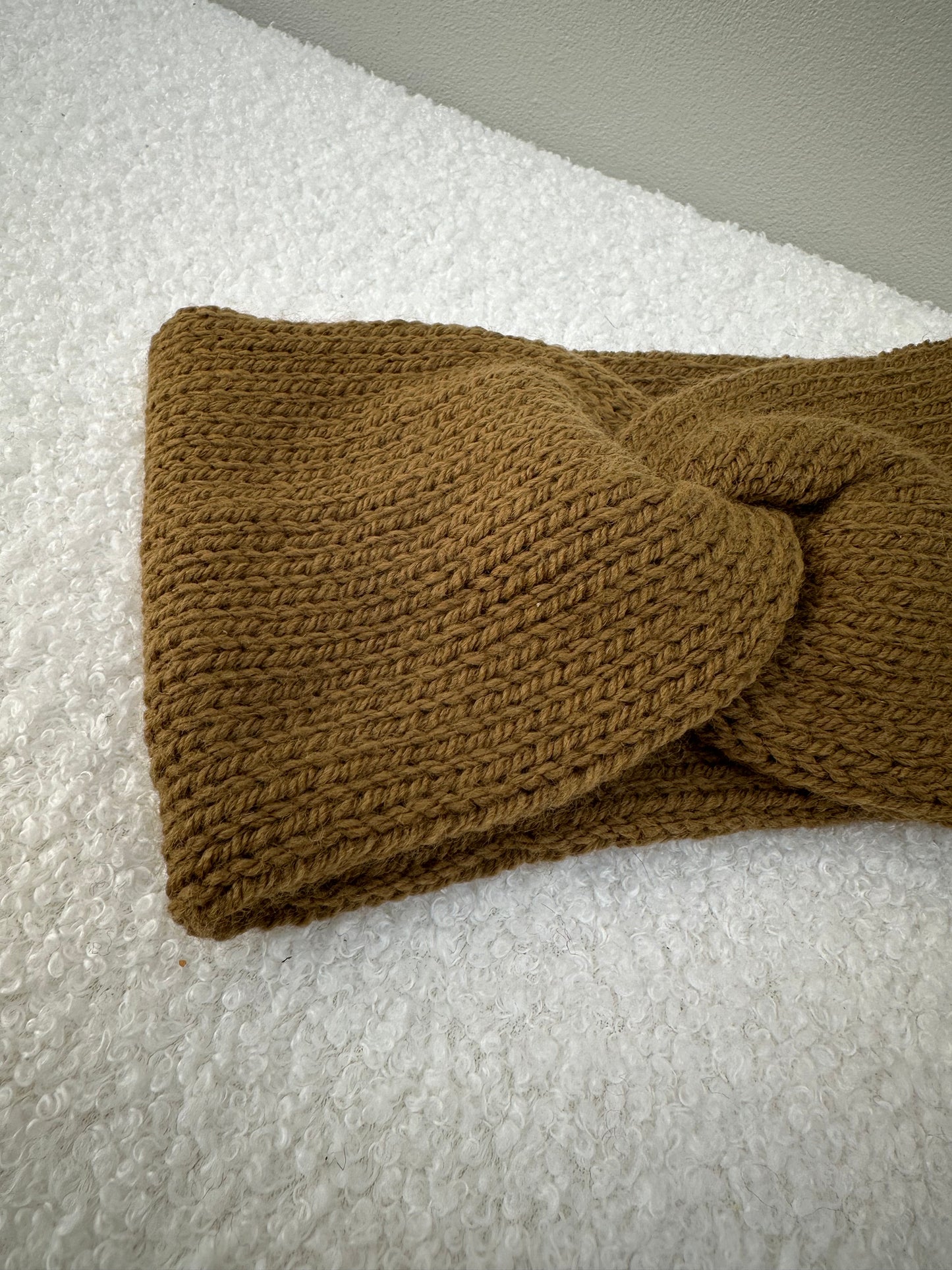 Haarband effen camel