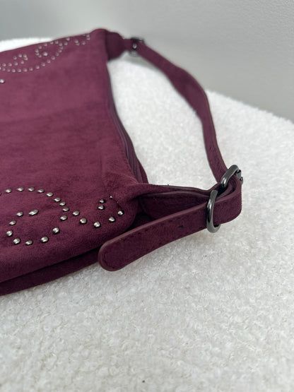 Handtas Suede Studs | Bordeaux