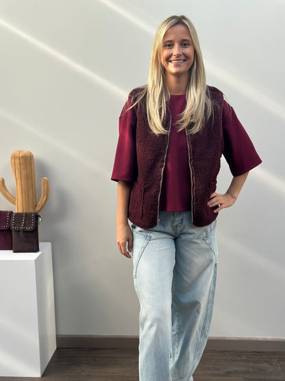 Keyla Gilet Reversible | Bordeaux