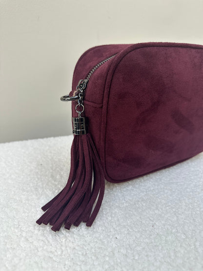 Suede handbag | Bordeaux