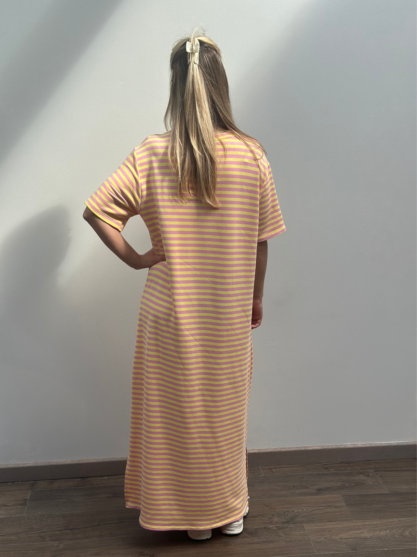 Edi dress | Geel - Roos