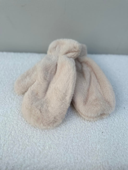 Wanten fluffy lichtbeige