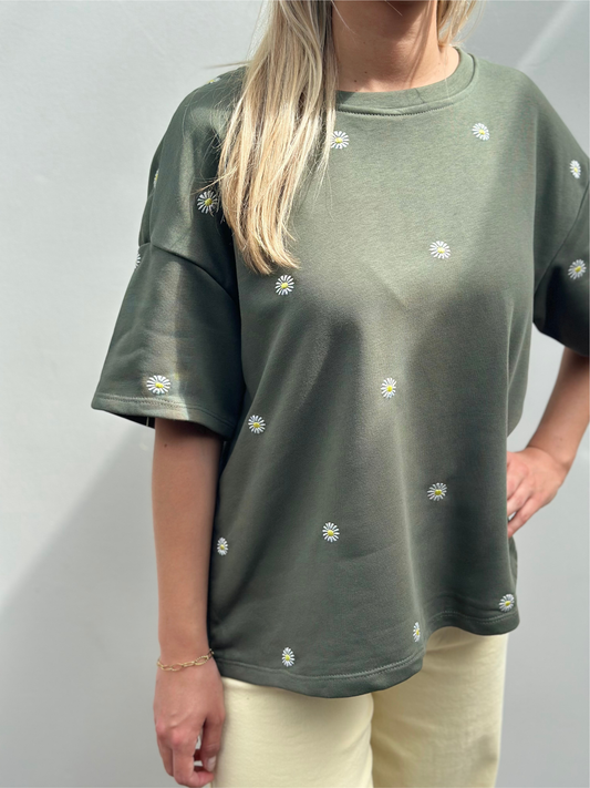 Flower T-shirt | Kaki