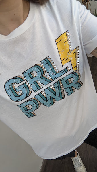 GRL PWR t-shirt | Blauw