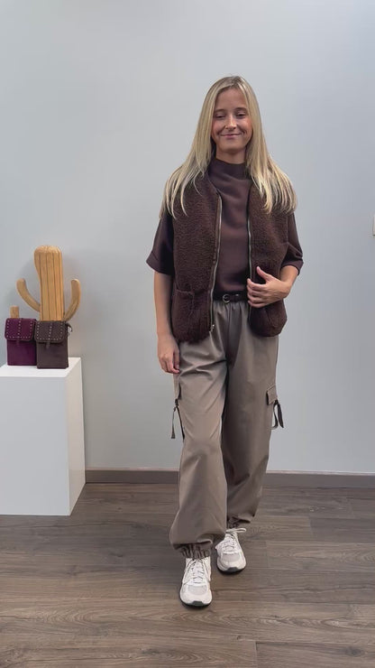 Keyla Gilet Reversible | Bruin