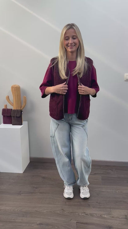 Keyla Gilet Reversible | Bordeaux